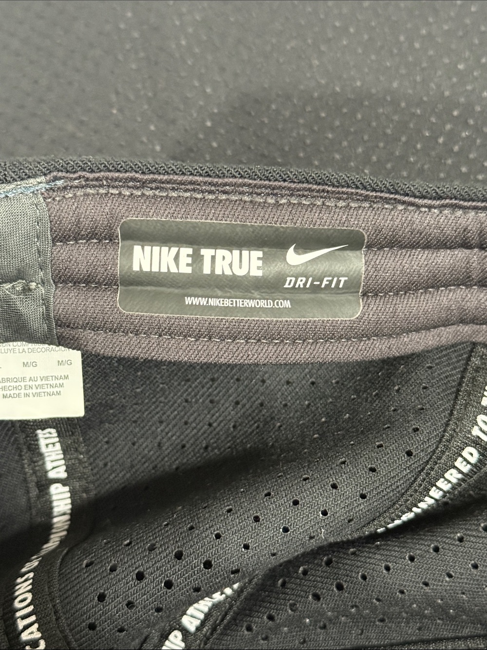 Nike True Vapor Fitted Dri-Fit Black Embroidered Cap with Grey "BSBL" Logo M/L - Picture 11 of 12